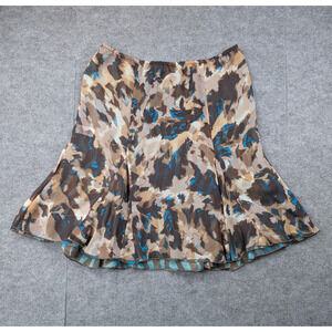 Nygard Collection Reversible Silk Skirt Womens Medium Petite Animal Print Flirty